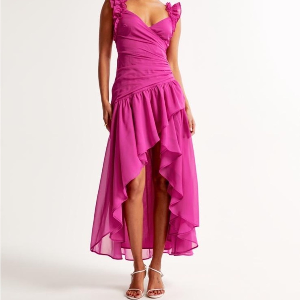 Abercrombie & Fitch Vibrant Pink High Low Dress